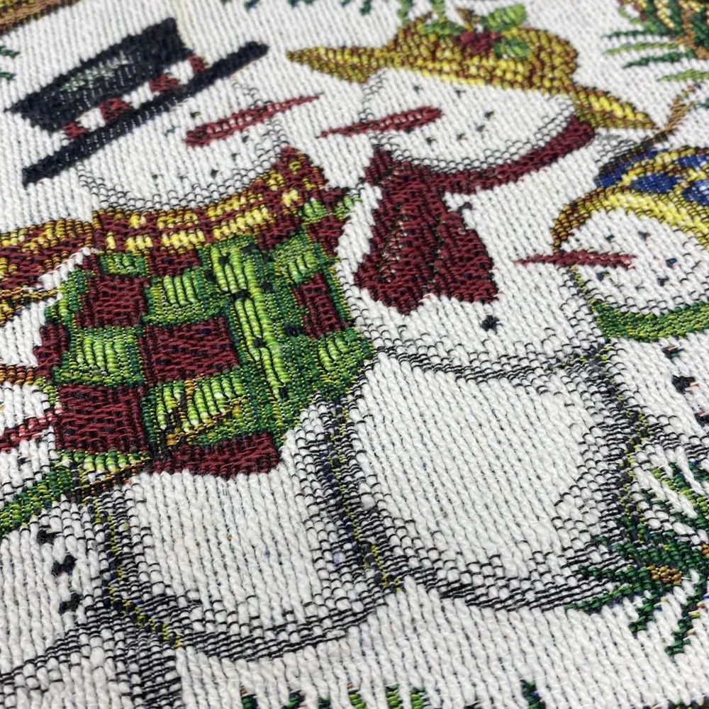 Vintage Christmas Snowman Tapestry Placemats 18x11.5